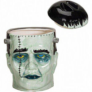 Pacific Halloween‎ Decor Frankenstein Head Ceramic Cookie Jar